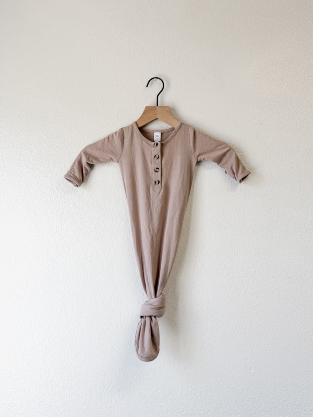 Lou Lou Neutral Knotted Gown (3–6M)